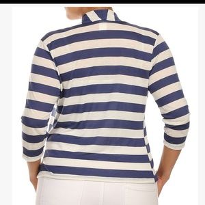 Ivory/denim open cardigan